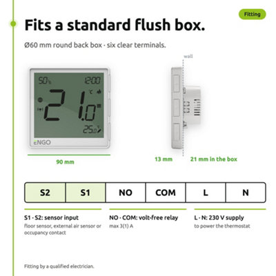 ENGO EONE-230W ZigBee Smart Thermostat Wired 230V White