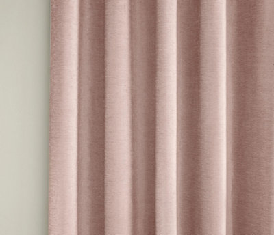 Enhanced Living 100% Blackout Thermal Blush Velvet Chenille Eyelet Door Curtain Single 66 x 84 inch (168x214cm)