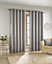 Enhanced Living 100% Blackout Thermal Grey Velvet Chenille Eyelet Curtains  Pair 46 x 54 inch (117x137cm)