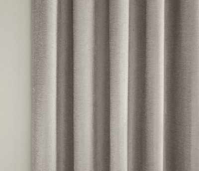 Enhanced Living 100% Blackout Thermal Grey Velvet Chenille Eyelet Curtains   Pair 46 x 72 inch (117x183cm)