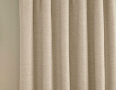 Enhanced Living 100% Blackout Thermal Natural Linen Look Tape Top Curtains   Pair 66 x 90 inch (168x229cm)