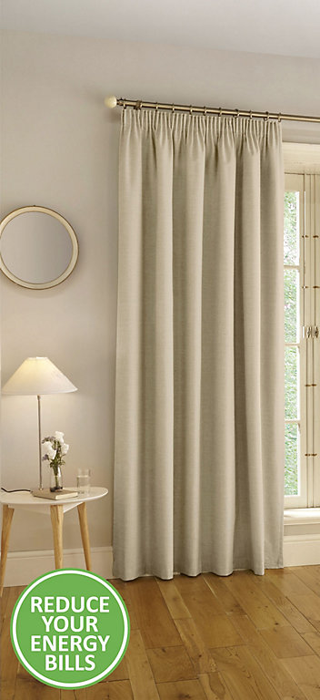 Enhanced Living 100 Blackout Thermal Natural Linen Look Tape Top Door Curtain Single 66 X 84 Inch 168x214cm Diy At B Q