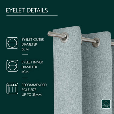Enhanced Living Austin 100% Blackout, Thermal Blue Curtains with Eyelet Header (PAIR) - 90x72 inch (229x183cm)