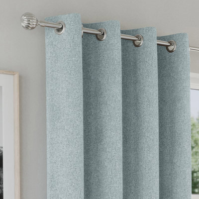 Enhanced Living Austin 100% Blackout, Thermal Blue Curtains with Eyelet Header (PAIR) - 90x72 inch (229x183cm)