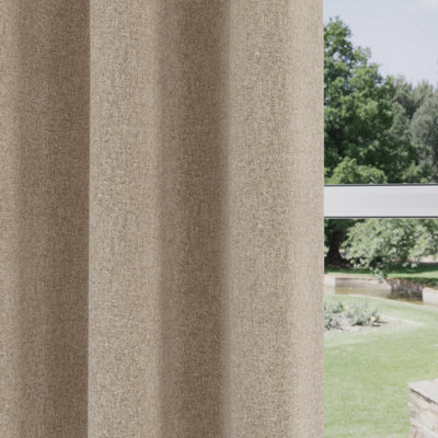 Enhanced Living Austin 100% Blackout, Thermal Natural Curtains with Eyelet Header (PAIR) - 90x72 inch (229x183cm)