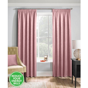 Enhanced Living Matrix Blush Pink 46 x 54 inch (117x137cm) Tape Top Thermal Noise reducing Dim Out Curtains