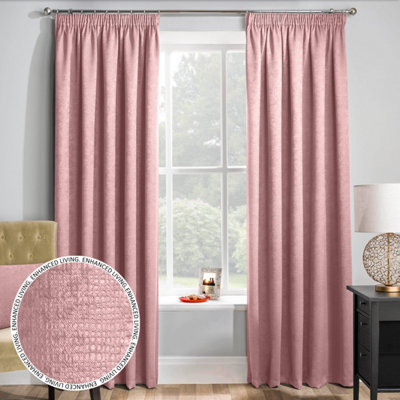 Enhanced Living Matrix Blush Pink 66 x 90 inch (168x229cm) Tape Top Thermal Noise reducing Dim Out Curtains