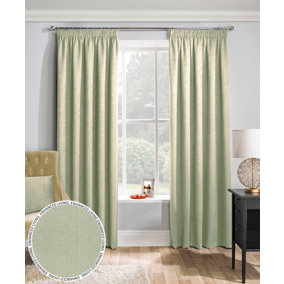 Enhanced Living Matrix Green 66 x 90 inch (168x229cm) Tape Top Thermal Noise reducing Dim Out Curtains