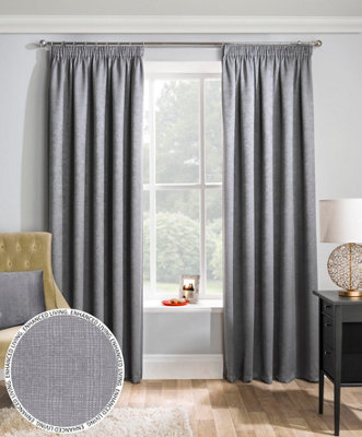 Enhanced Living Matrix Grey Silver 66 x 90 inch (168x229cm) Tape Top Thermal Noise reducing Dim Out Curtains