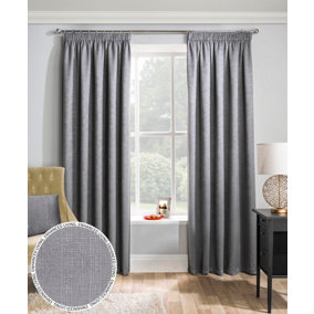 Enhanced Living Matrix Grey Silver 90 x 108 inch (229x274cm) Tape Top Thermal Noise reducing Dim Out Curtains