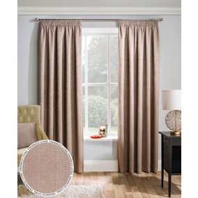 Enhanced Living Matrix Latte Natural 46 x 54 inch (117x137cm) Tape Top Thermal Noise reducing Dim Out Curtains