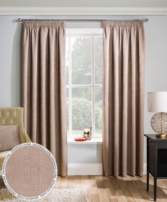 Enhanced Living Matrix Latte Natural 66 x 90 inch (168x229cm) Tape Top Thermal Noise reducing Dim Out Curtains
