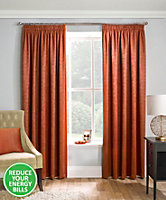 Enhanced Living Matrix Orange 46 x 54 inch (117x137cm) Tape Top Thermal Noise reducing Dim Out Curtains