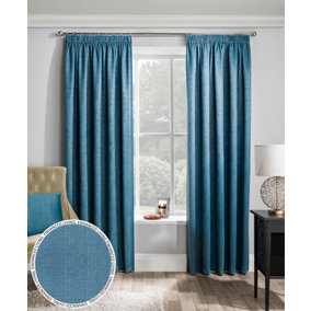 Enhanced Living Matrix Teal 46 x 72 inch (117x183cm) Tape Top Thermal Noise reducing Dim Out Curtains