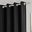 Enhanced Living Nightfall Plain Supersoft Black Thermal Blockout Eyelet Curtains - 46 x 54 inch (117 x 137cm)