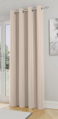 Enhanced Living Nightfall Plain Supersoft Natural Thermal Blockout Single Eyelet Door Curtain - 66 x 84 inch (168 x 214cm)