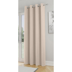 Enhanced Living Nightfall Plain Supersoft Natural Thermal Blockout Single Eyelet Door Curtain - 66 x 84 inch (168 x 214cm)