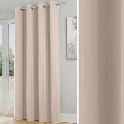 Enhanced Living Nightfall Plain Supersoft Natural Thermal Blockout (SINGLE) Eyelet Door Curtain - 66 x 84 inch (168 x 214cm)