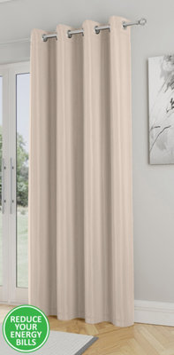 Enhanced Living Nightfall Plain Supersoft Natural Thermal Blockout Single Eyelet Door Curtain - 66 x 84 inch (168 x 214cm)