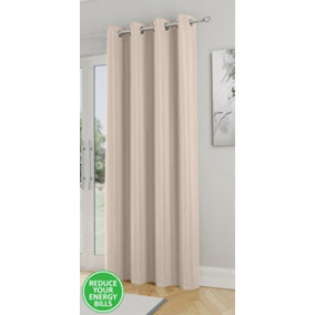 Enhanced Living Nightfall Plain Supersoft Natural Thermal Blockout Single Eyelet Door Curtain - 66 x 84 inch (168 x 214cm)