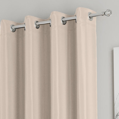 Enhanced Living Nightfall Plain Supersoft Natural Thermal Blockout (SINGLE) Eyelet Door Curtain - 66 x 84 inch (168 x 214cm)