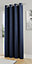 Enhanced Living Nightfall Plain Supersoft Navy Thermal Blockout Single Eyelet Door Curtain - 66 x 84 inch (168 x 214cm)