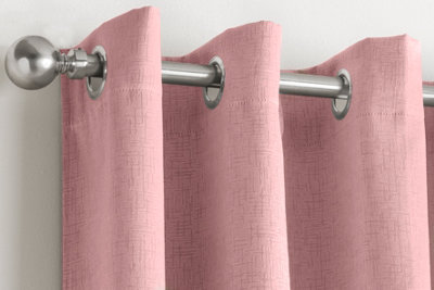 Enhanced Living Vogue Blush Pink 46 x 54 inch (117x137cm) Pair of Eyelet Thermal Noise reducing Dim Out Curtains