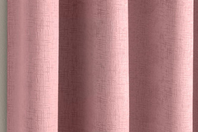 Enhanced Living Vogue Blush Pink 46 x 54 inch (117x137cm) Pair of Eyelet Thermal Noise reducing Dim Out Curtains