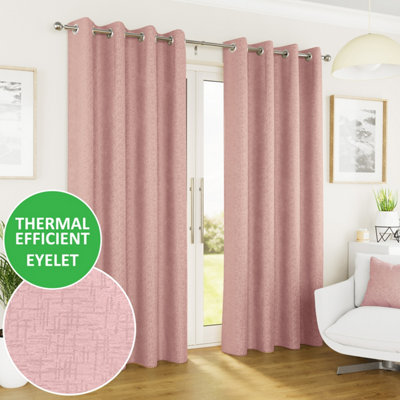 Enhanced Living Vogue Blush Pink 46 x 72 inch (117x183cm) Eyelet ...