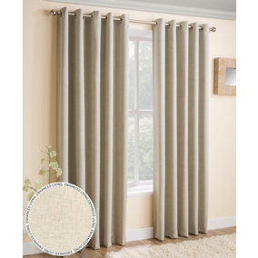 Enhanced Living Vogue Cream 46 x 72 inch (117x183cm) Pair of Eyelet Thermal Noise reducing Dim Out Curtains