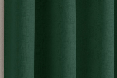 Enhanced Living Vogue Green 46 x 54 inch (117x137cm) Pair of Eyelet Thermal Noise reducing Dim Out Curtains
