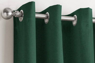 Enhanced Living Vogue Green 66 x 72 inch (168x183cm) Pair of Eyelet Thermal Noise reducing Dim Out Curtains