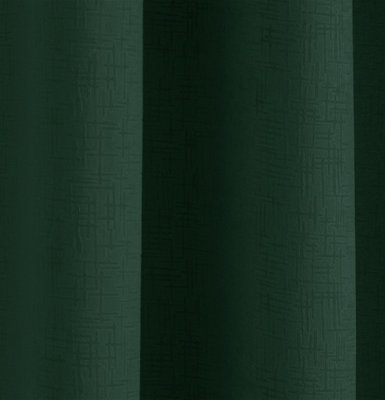 Enhanced Living Vogue Green 66 x 72 inch (168x183cm) Pair of Eyelet Thermal Noise reducing Dim Out Curtains