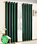 Enhanced Living Vogue Green 90 x 108 inch (229x274cm) Pair of Eyelet Thermal Noise reducing Dim Out Curtains