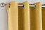 Enhanced Living Vogue Ochre 90 x 54 inch (229x137cm) Pair of Eyelet Thermal Noise reducing Dim Out Curtains