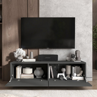 Enjoy Minimalist Stand TV Unit 2 Door Design 120cm - Graphite