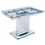 Enke Extending Clear Glass Dining Table With Chrome Base
