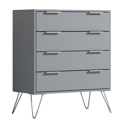Enkel Matt Grey 4 Drawer Chest on Hairpin Legs DIY at B Q