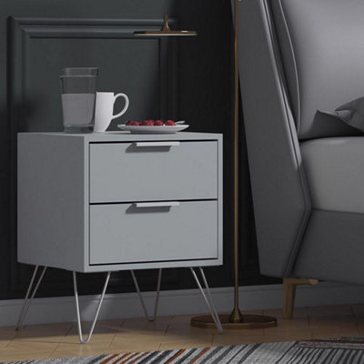 Matt grey bedside table discount