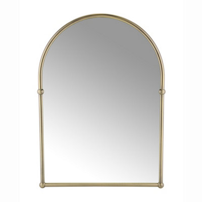 ENKI Antique Brass Framed Arched Traditional Brass Decorative Mirror