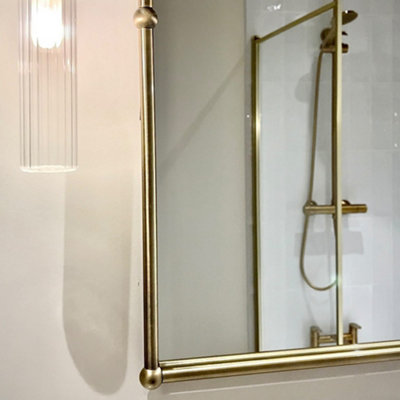 ENKI Antique Brass Framed Arched Traditional Brass Decorative Mirror