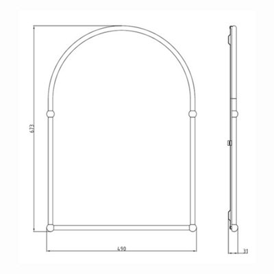 ENKI Antique Brass Framed Arched Traditional Brass Decorative Mirror