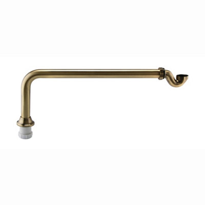 ENKI Antique Brass Modern Traditional Bathroom Cut to Size Exposed Shallow Seal Bath Trap & Pipe Set for Freestanding Roll Top Tub Price Comparisons | Compare The Build