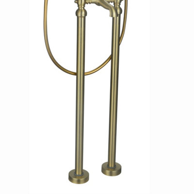 ENKI Antique Brass Traditional Modern Bathroom Durable Hard-Wearing Body Easy to Fit Bath Shower Mixer Tap Standpipes (H) 870mm