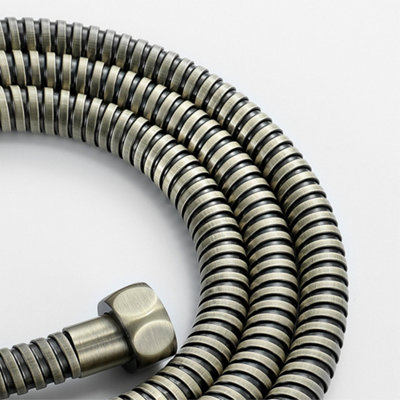 ENKI Antique Bronze Flexi Stainless Steel Shower Hose Large Bore 1.75m - 4
