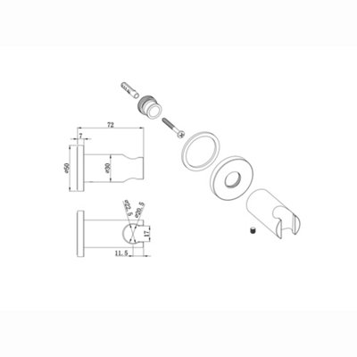 ENKI Antique Bronze Round Brass Parking Bracket for Shower Head B25
