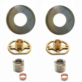 ENKI Antique Bronze Round Easy Fix Brass Bracket Kit for Shower Valves