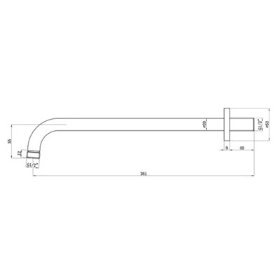 ENKI Antique Bronze Round Wall Mounted Shower Arm 320mm