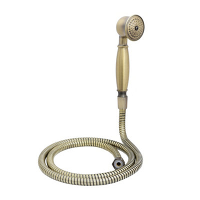 ENKI Antique Bronze Traditional Brass Handheld Shower Head & Hose Kit ...