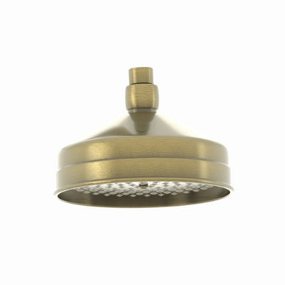ENKI Antique Bronze Traditional Ceiling Fixed Brass Shower Head & Arm 150mm - 3